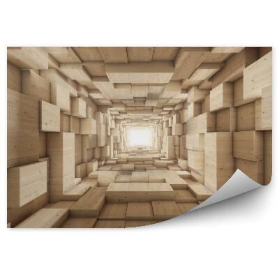 Papier peint Tunnel 3d En Bois
