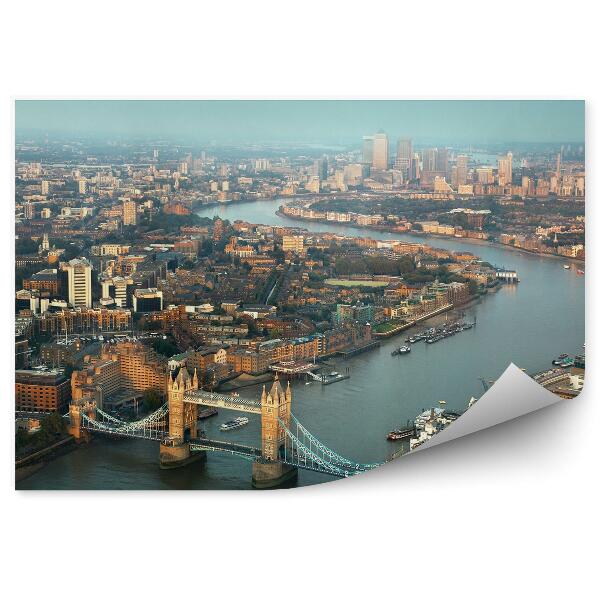 Papier peint London Bird's Eye View of the River Thames Tower Bridge (Vue à vol d'oiseau de la Tamise)