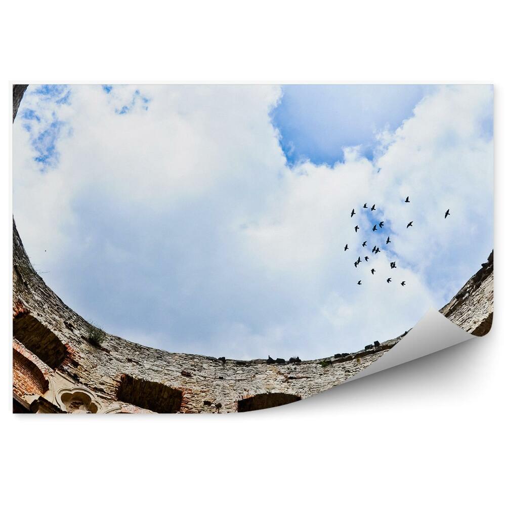 Papier peint Impressionnantes ruines de château perspective du ciel