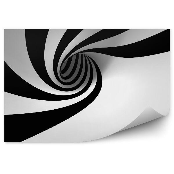 Papier peint Spirale Noire Et Blanche 3d