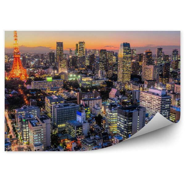 Papier peint tokyo japan city skyline buildings lights