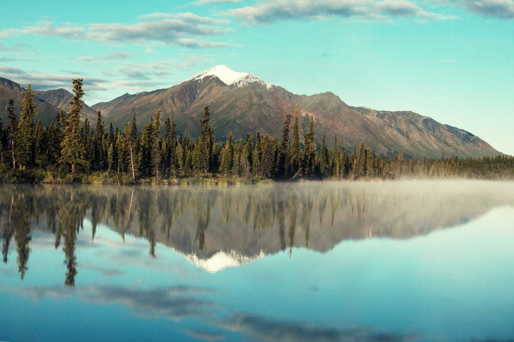 Tapisserie panoramique Lac en alaska