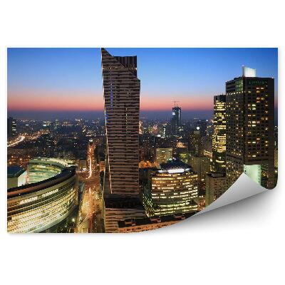 Papier peint Centre de Varsovie Coucher de soleil