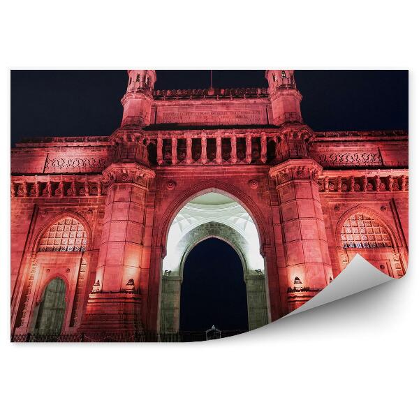 Papier peint Porte indienne lumière rouge nuit