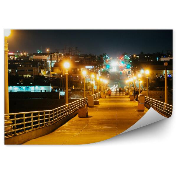 Papier peint Manhattan beach night illuminated pier