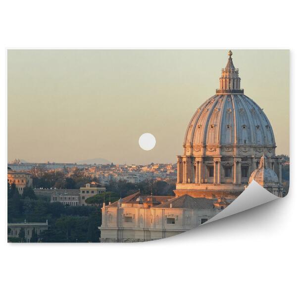 Papier peint Basilique Saint-Pierre Cité du Vatican Italie Bâtiments Ciel Lune