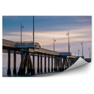 Papier peint jetée de Venise lanternes bleues