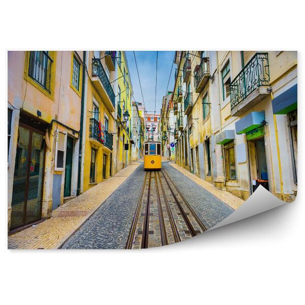 Papier peint panoramique Lisbonne Portugal Vieille ville Paysage et tramway
