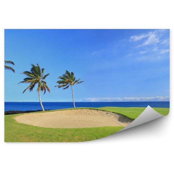 Papier peint Hawaii Golf Course Ocean Sky Clouds