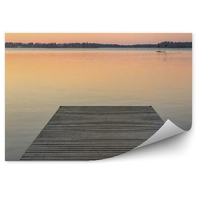 Papier peint Jetée En Bois Lac Scandinave Montagnes