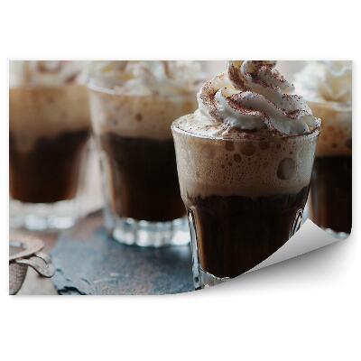 Tapisserie panoramique Mousse de café viennoise crème fouettée fèves de cacao