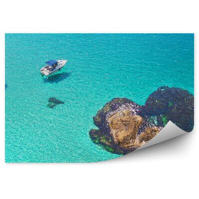 Papier peint Vue de l'île en forme de cœur dans l'eau bleue