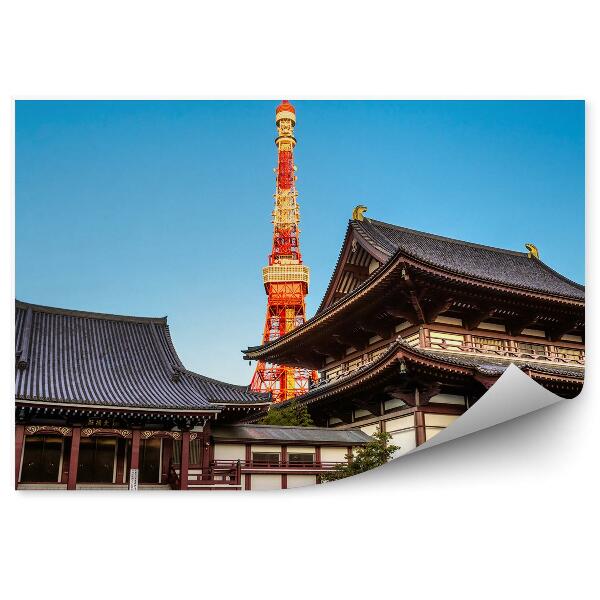 Papier peint temple tokio tour architecture japonaise