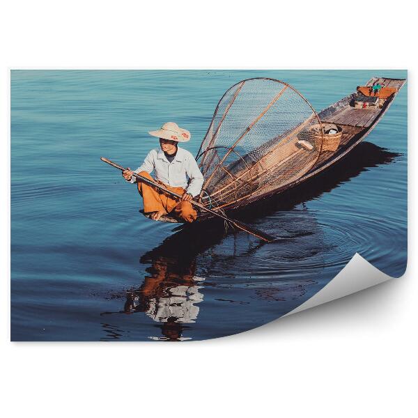 Papier peint Pêcheur traditionnel birman sur le lac Inle, Myanmar