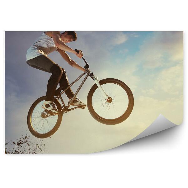 Papier peint Vélo de sport bmx garçon saut ciel