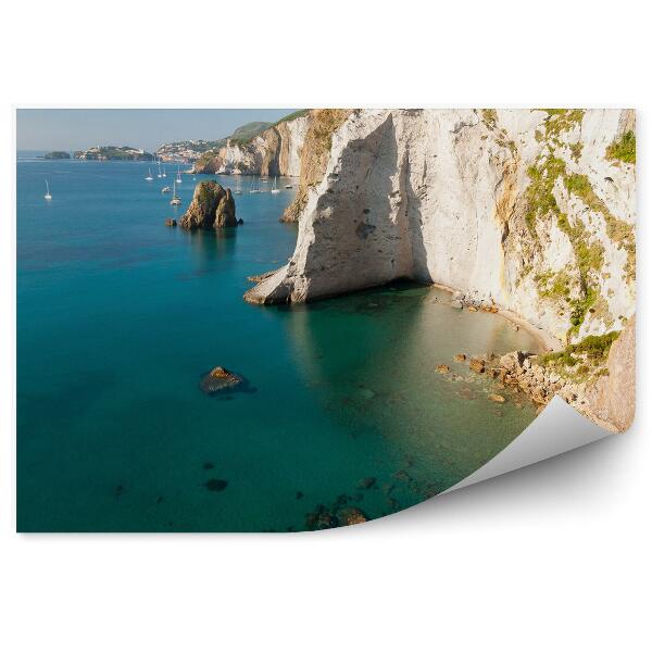 Papier peint Falaises Bateau Eau bleue Nature