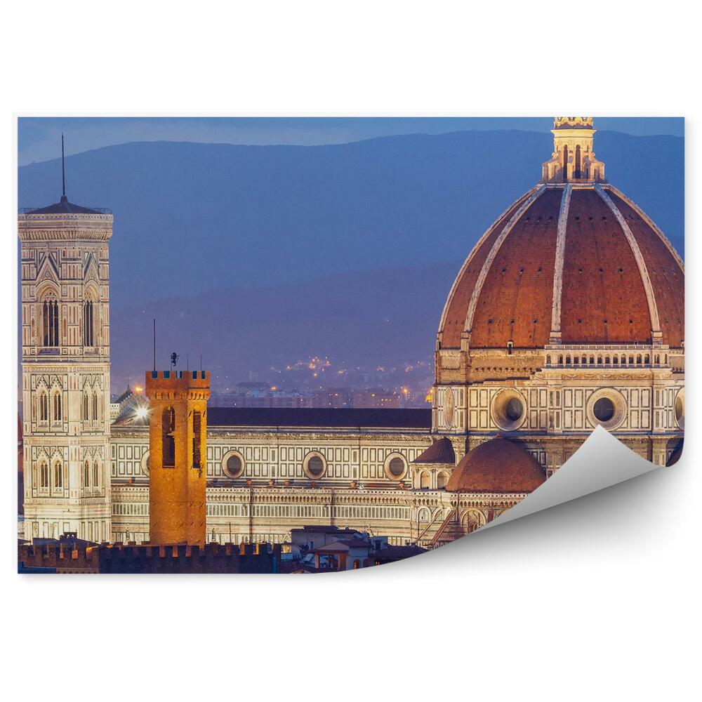 Papier peint Cathédrale Santa Maria Del Fiore Bâtiments Place Michelangelo Florence Nuit