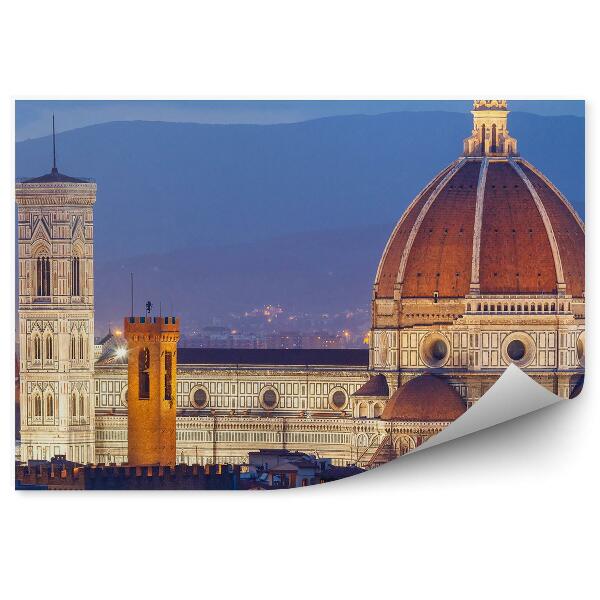 Papier peint Cathédrale Santa Maria Del Fiore Bâtiments Place Michelangelo Florence Nuit