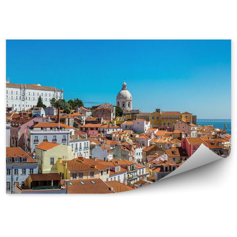Papier peint Panorama des toits de Lisbonne bâtiments de la ville