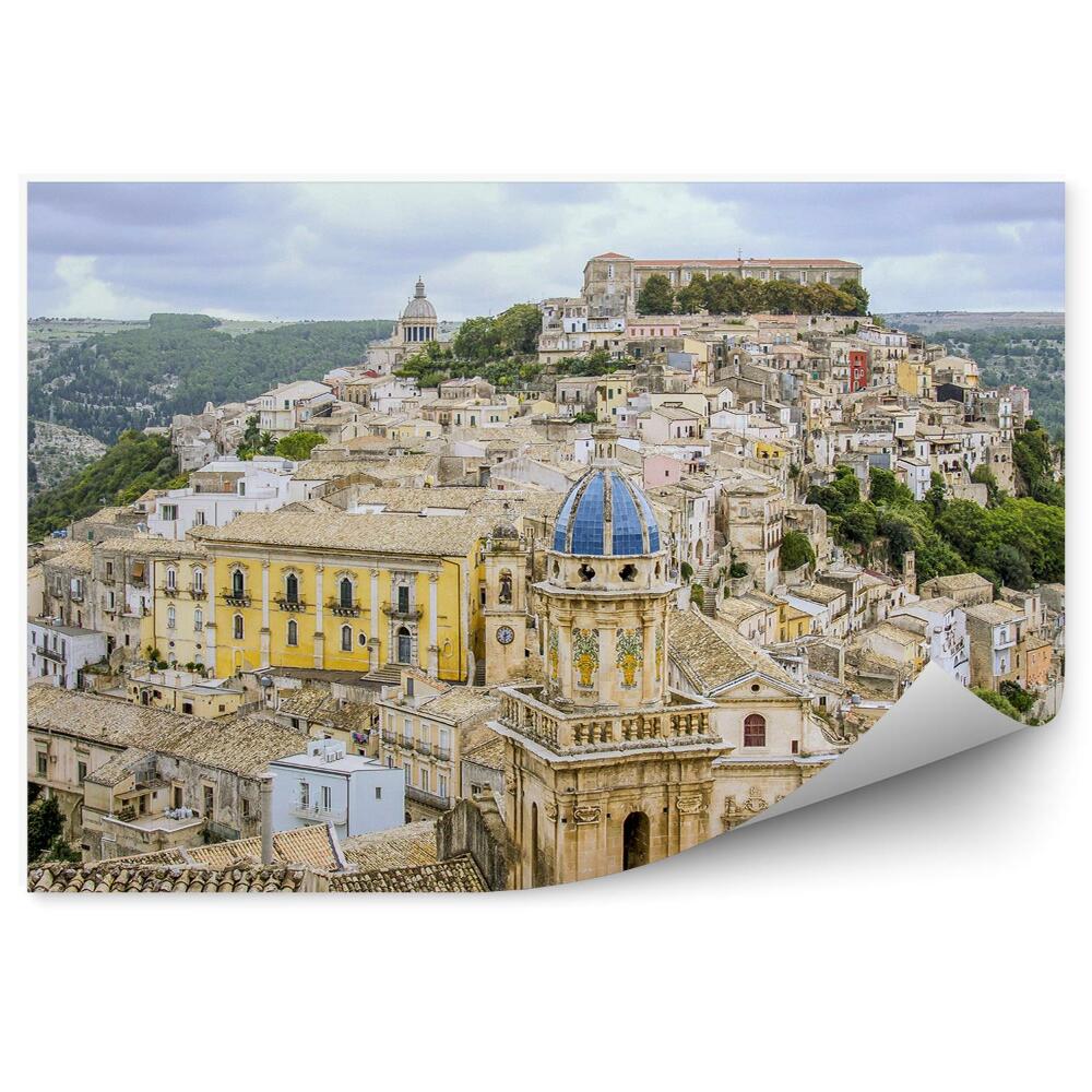 Papier peint Ragusa Ibla Sicile Arbres Forêt Ciel Nuages Route