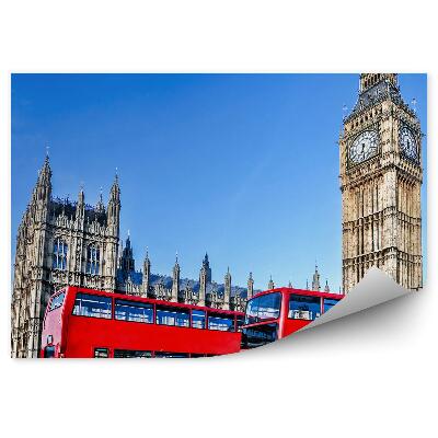 Papier peint Bus rouges et big ben