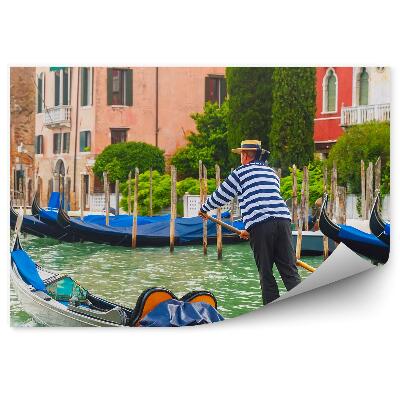 Papier peint Gondoles Canal Grande Venise Bâtiments Basilique de Santa Maria Della Salute Italie
