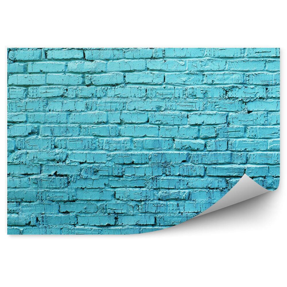 Papier peint Briques bleu clair