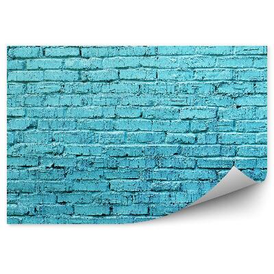 Papier peint Briques bleu clair