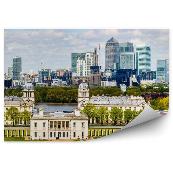 Papier peint Canary Wharf Greenwich Londres Ciel nuages