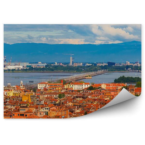 Papier peint Bâtiments Pont Île Montagnes Ciel Nuages Italie Venise