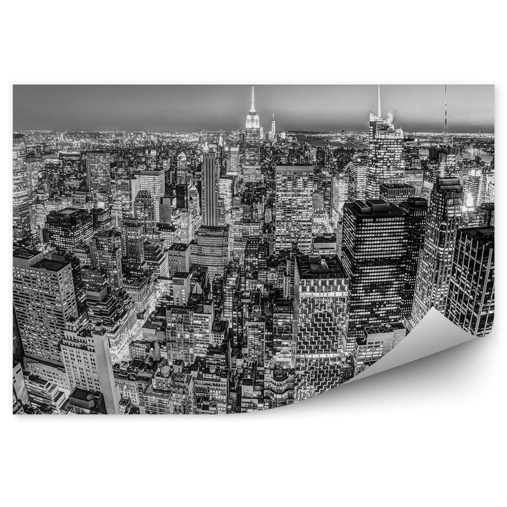 Papier peint Noir et blanc Manhattan Rues New York Lumières