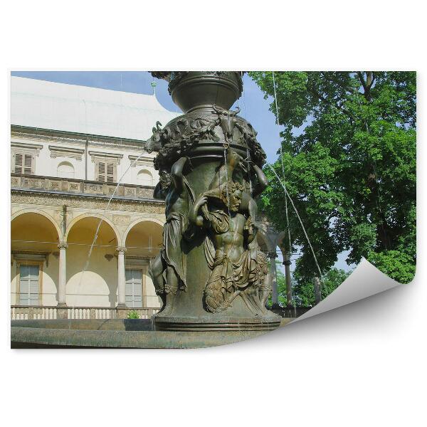 Papier peint Architecture Fontaine Eau Plantes Arbres