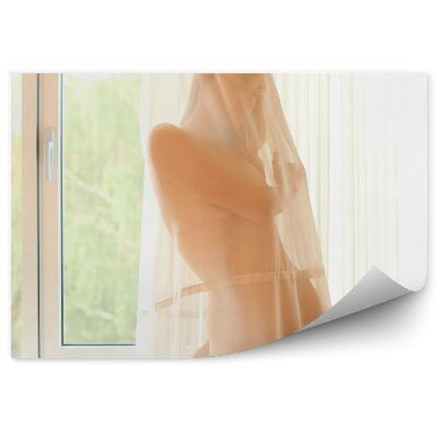 Papier peint Femme nue derrière un rideau corps sexy