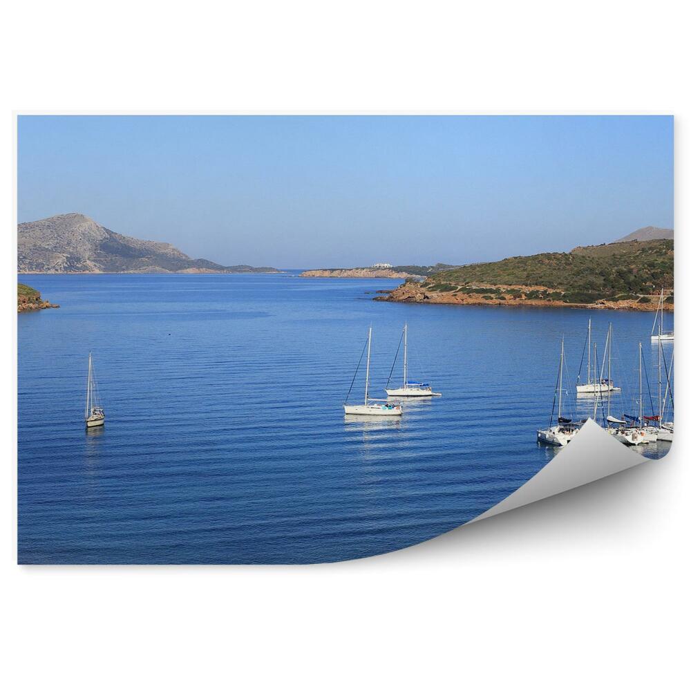 Papier peint Iles de la mer Yachts Personnes Plantes Athènes Grèce
