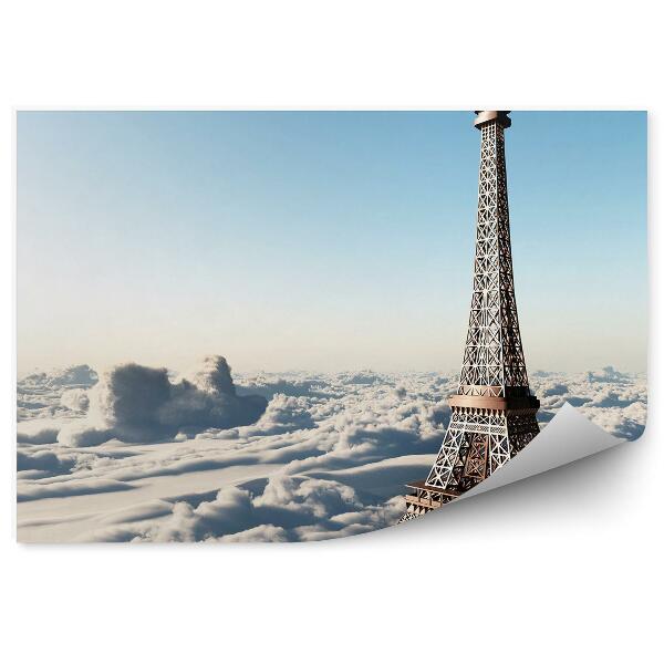 Papier peint Tour Eiffel Nuages Ciel Paris