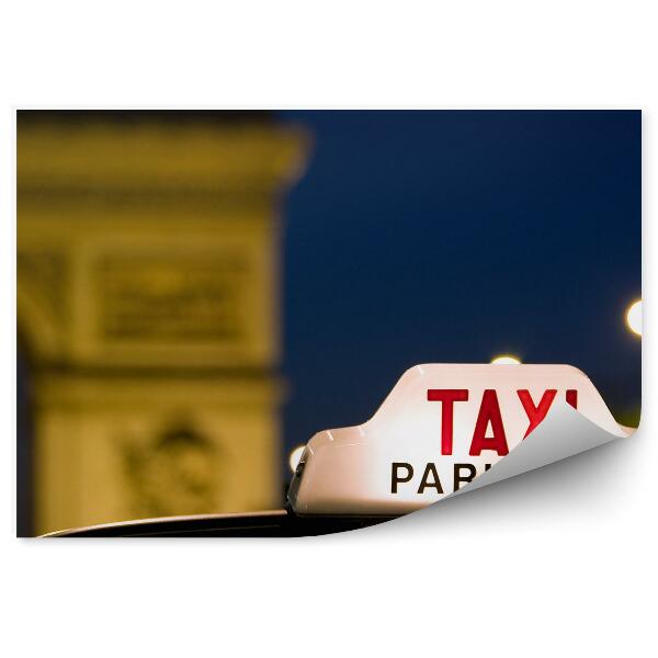 Papier peint Arc de Triomphe Paris taxi