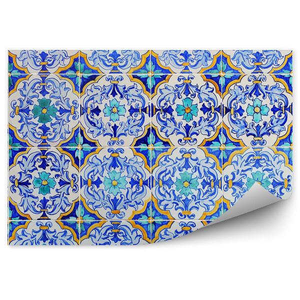 Papier peint Mosaïque décorative bleue