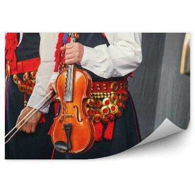 Papier peint Musiciens folkloriques Violon Contrebasse Trompette