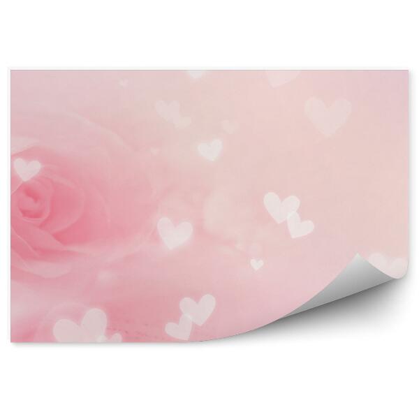 Papier peint Fond rose pastel cœurs rose amour