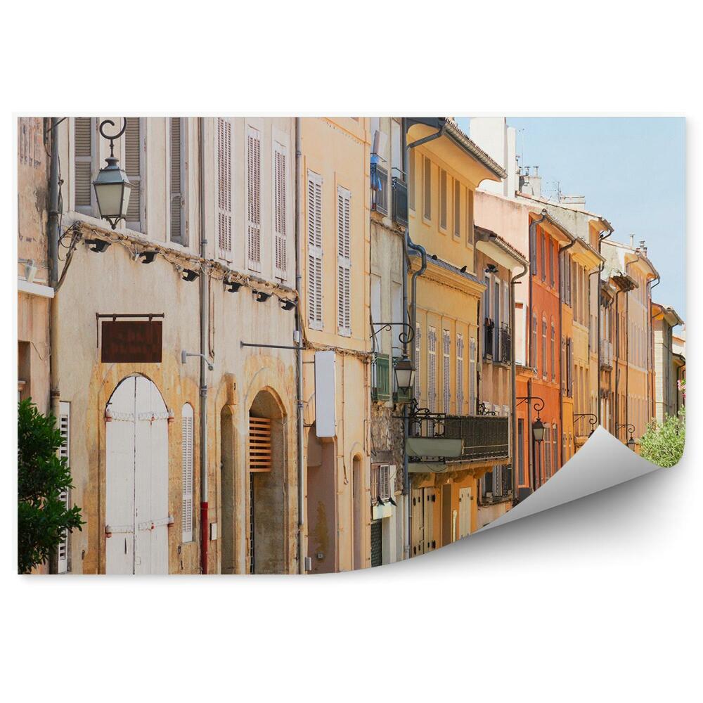 Papier peint Vieille ville Arbres Provence France
