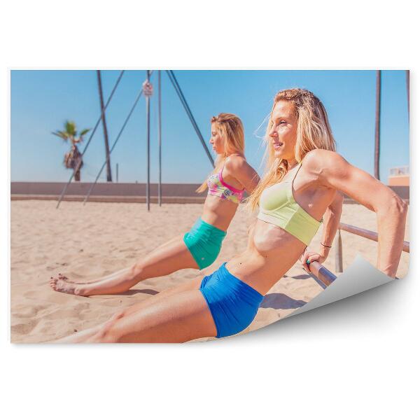 Papier peint Etirement sport plage los angeles exercices