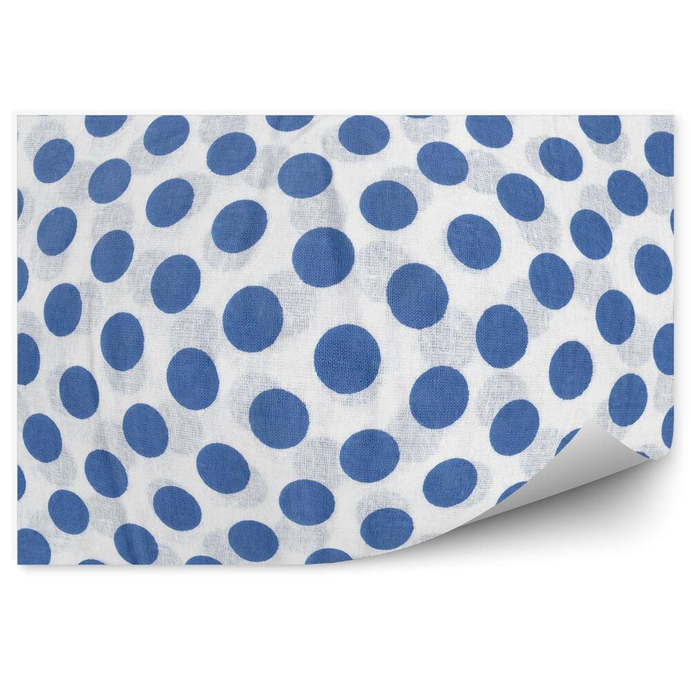 Papier peint Motif déformé de points bleus sur fond blanc