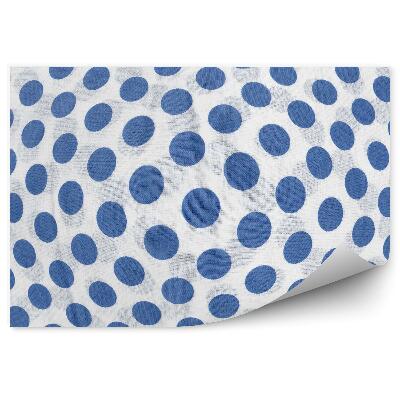 Papier peint Motif déformé de points bleus sur fond blanc