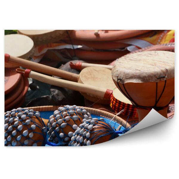 Papier peint Tambours Maracas Instruments à percussion