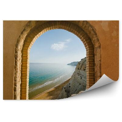 Papier peint Vieille fenêtre avec vue sur la côte