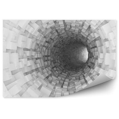 Papier peint Tunnel 3d Gris Blanc