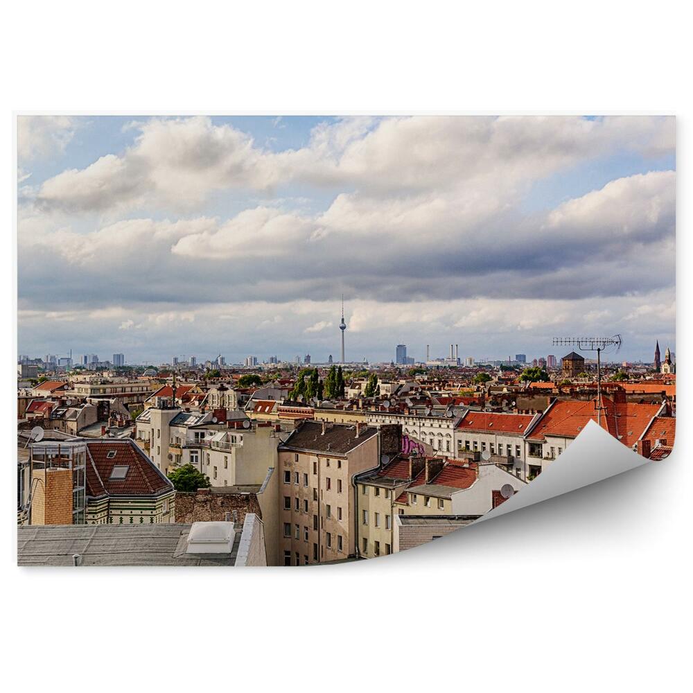 Papier peint Panorama De La Ville De Berlin Ciel Bâtiments Nuages