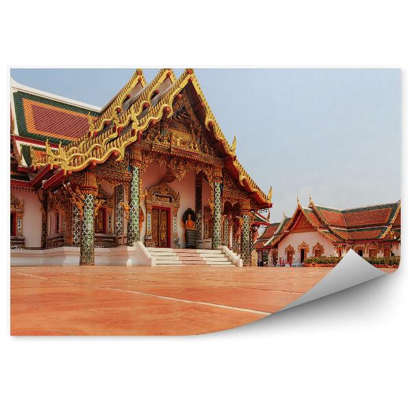 Papier peint Construction d'un monument religieux culture thailandaise