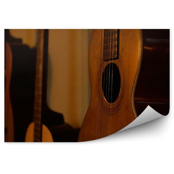 Papier peint Guitare acoustique vintage marron