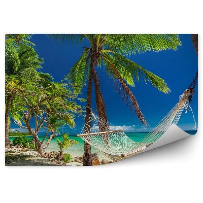 Papier peint Hamac vide à l'ombre des palmiers